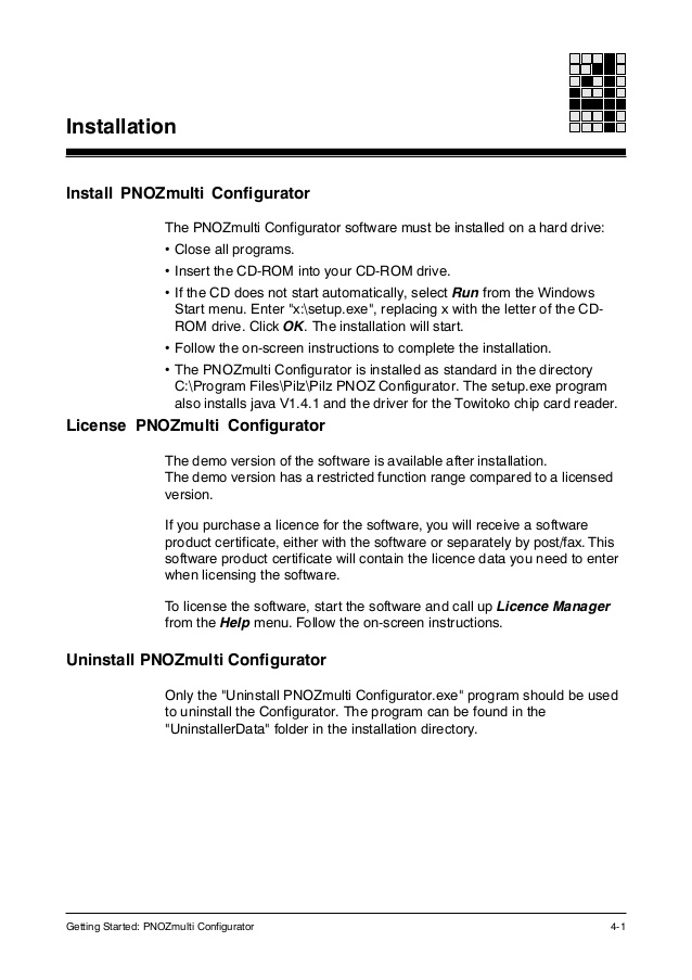 Pnozmulti configurator software manual